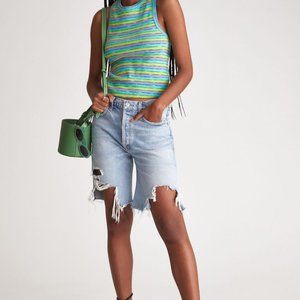 Anthropologie Ribbed Racer Striped Tank Top Sleeveless New M